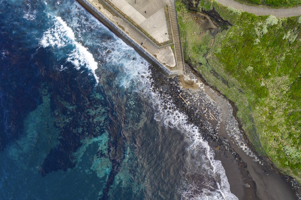 aerial photo of ocean