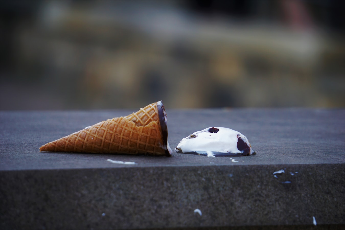 Ice cream that's fallen out of its cone
