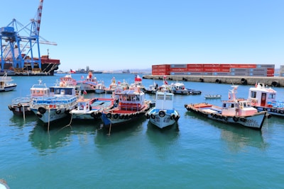 a group of boats that are in the water