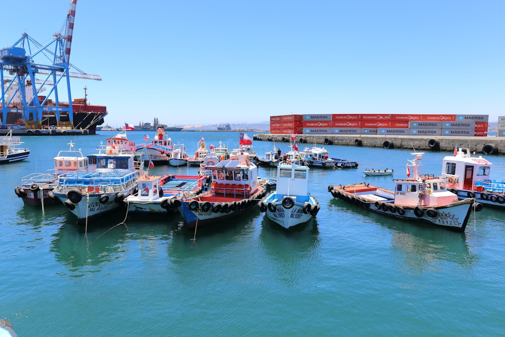 a group of boats that are in the water