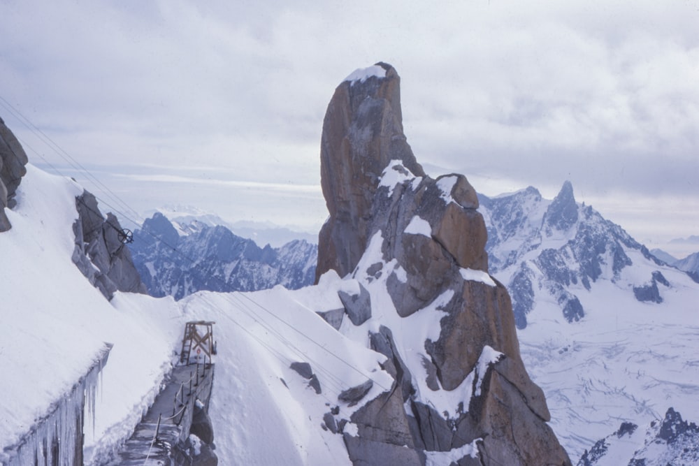 brown snow mountain