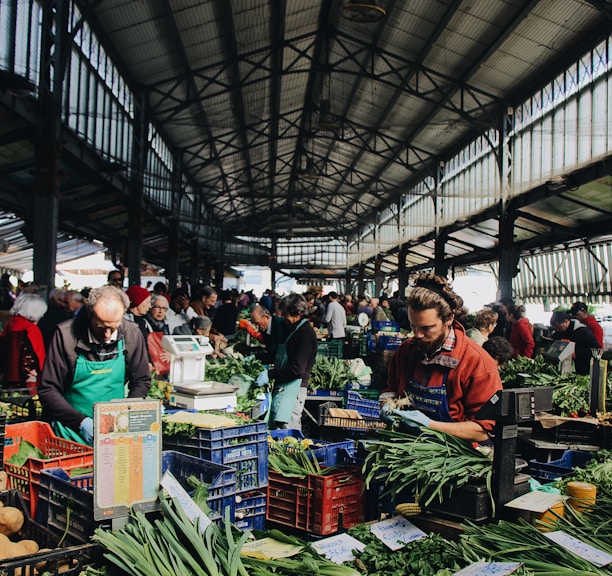 man sitting near the vegetable