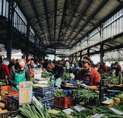 man sitting near the vegetable