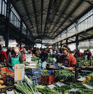 man sitting near the vegetable