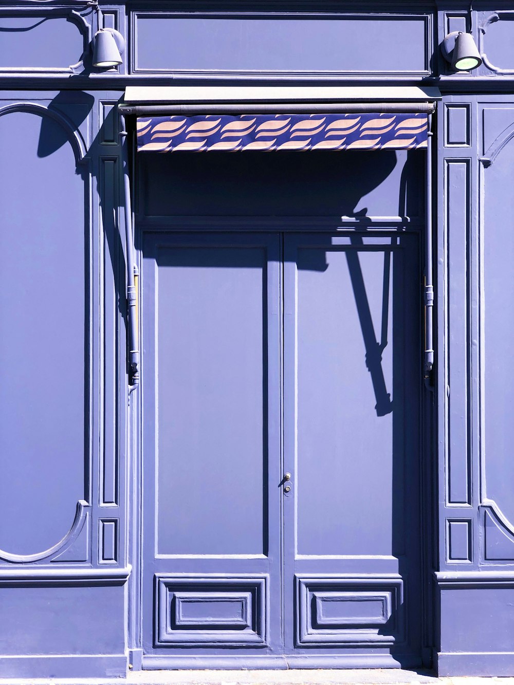 closed purple wooden door