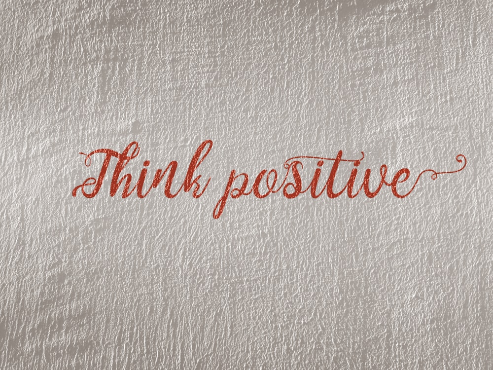 Think Positive 텍스트 일러스트레이션