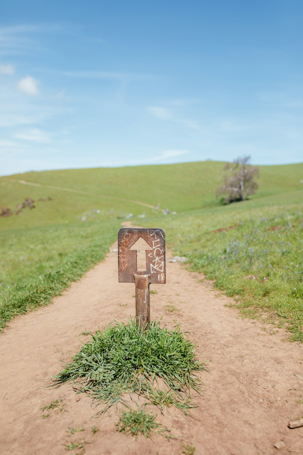 brown arrow signage