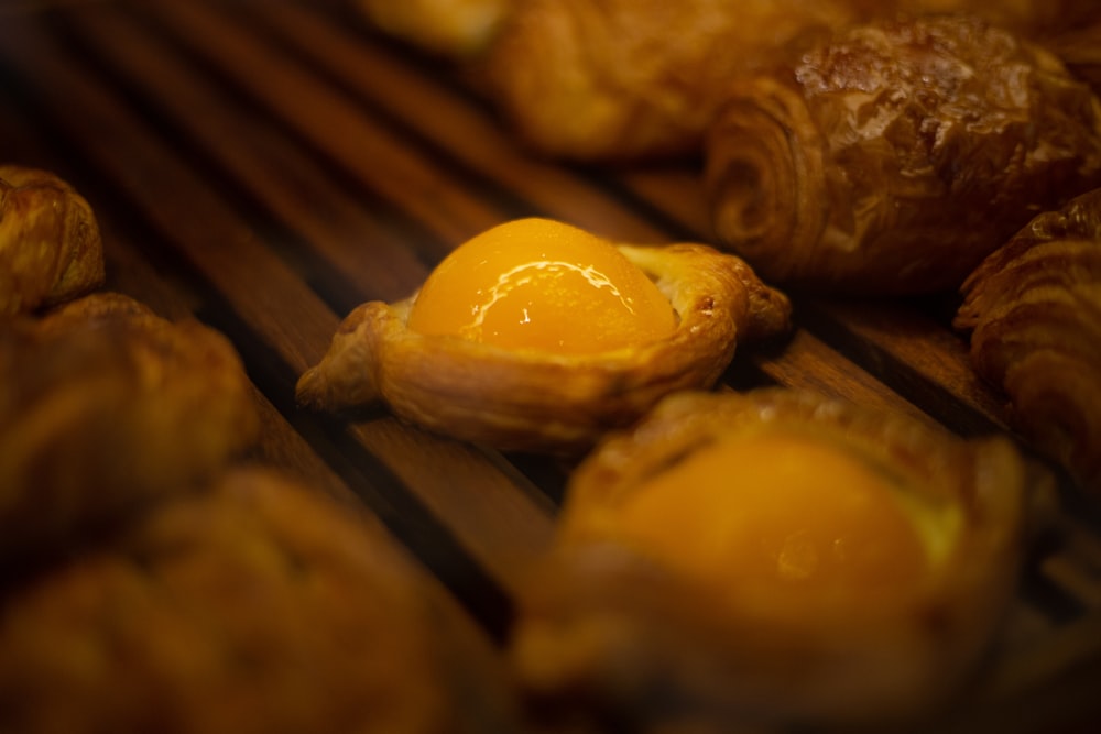 baked breads in closeup photography