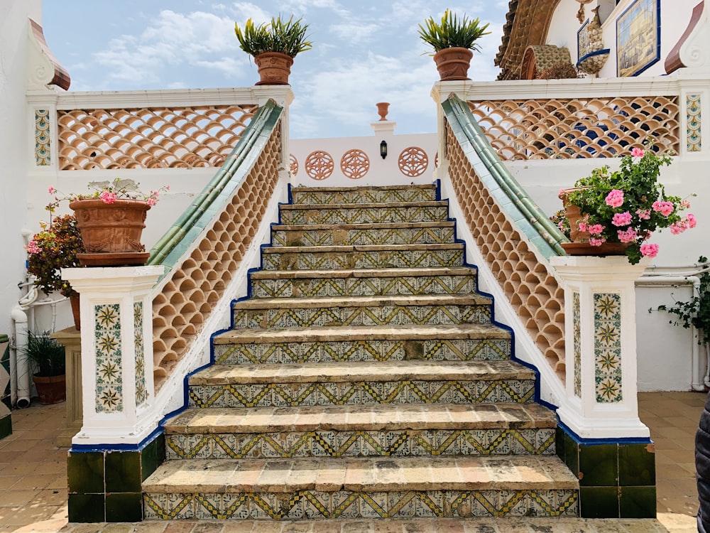 white and brown concrete balcony