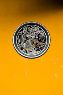 round brown and gray plate