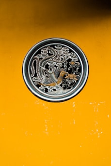 round brown and gray plate