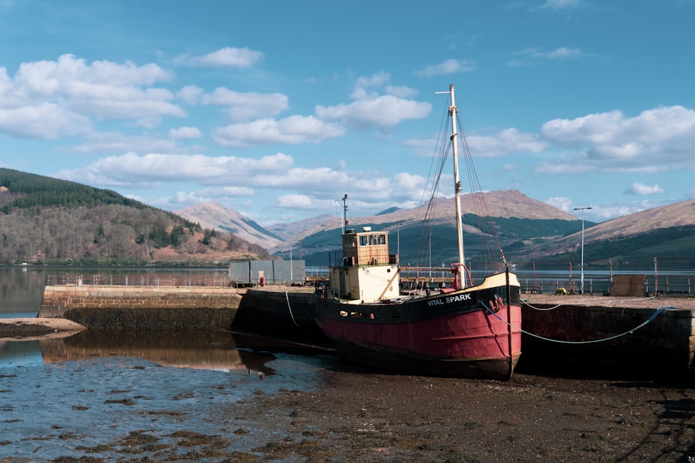 water vessel park during low tide