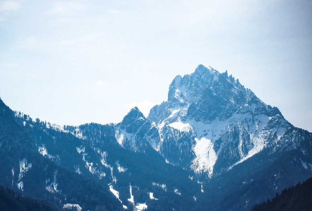 high-angle photography of snow-covered mountain