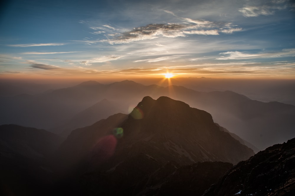 high-angle photography of mountain