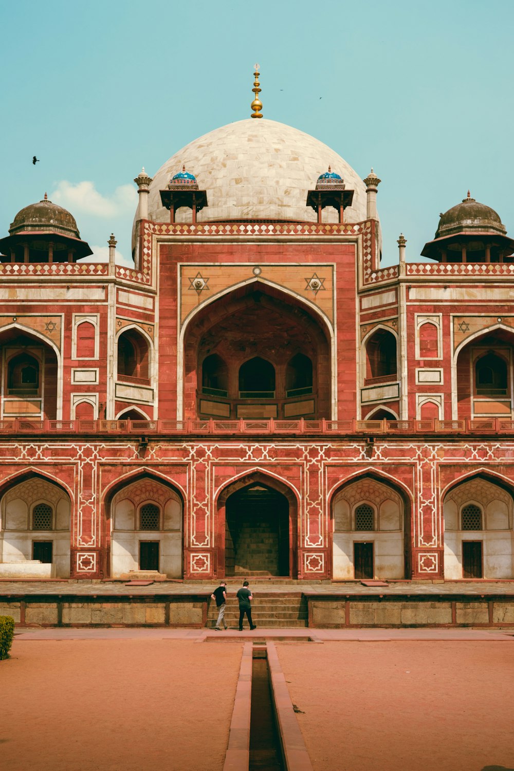 red concrete mosque