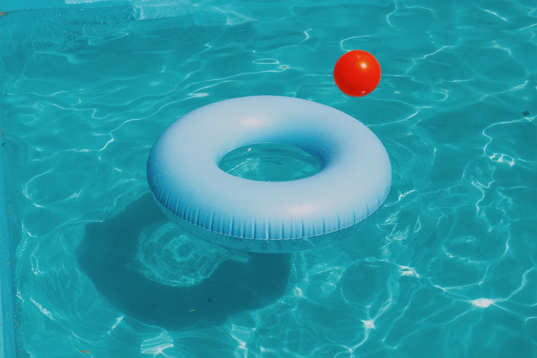 pool ring floating on water,