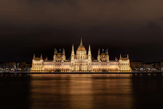 Hungarian Parliament building at night
