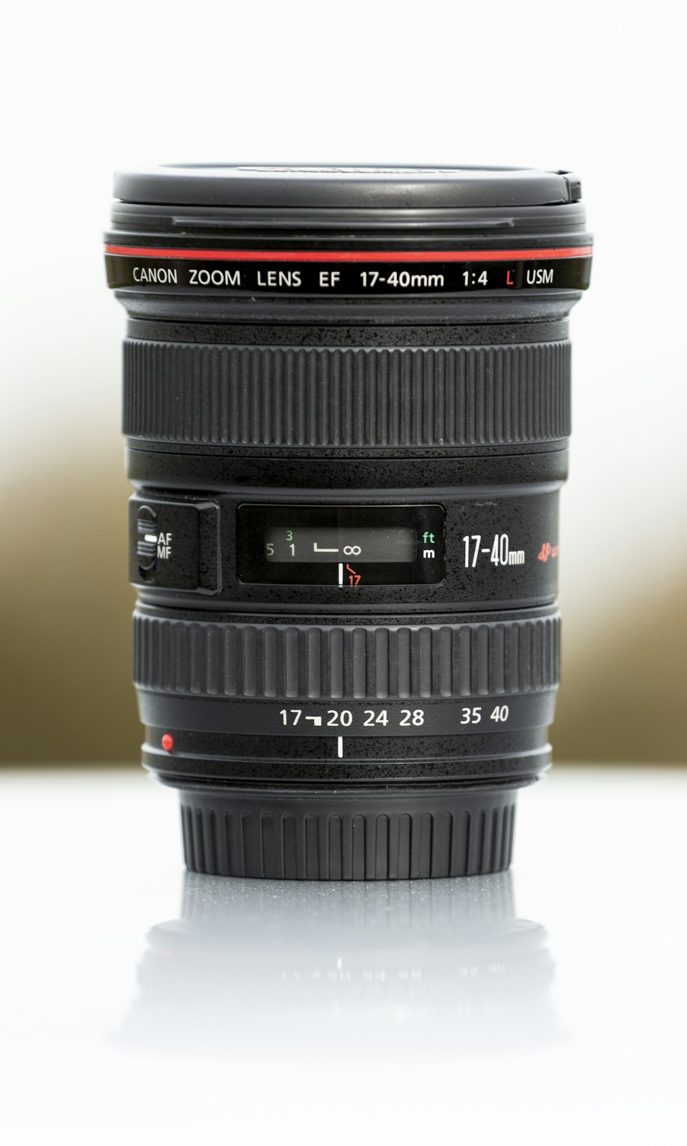 black and red camera lens