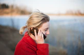 woman taking phone call