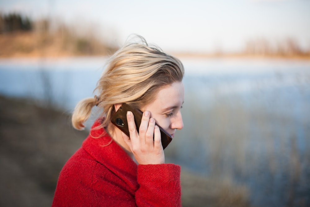 woman taking phone call