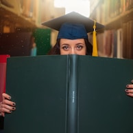 woman holding book