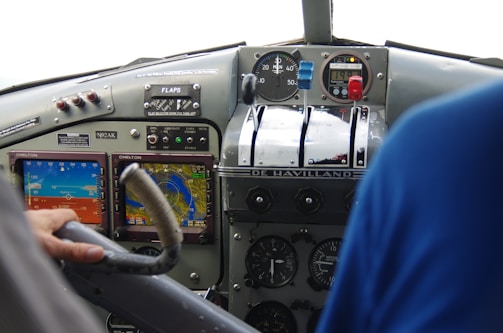 gray aircraft interior view