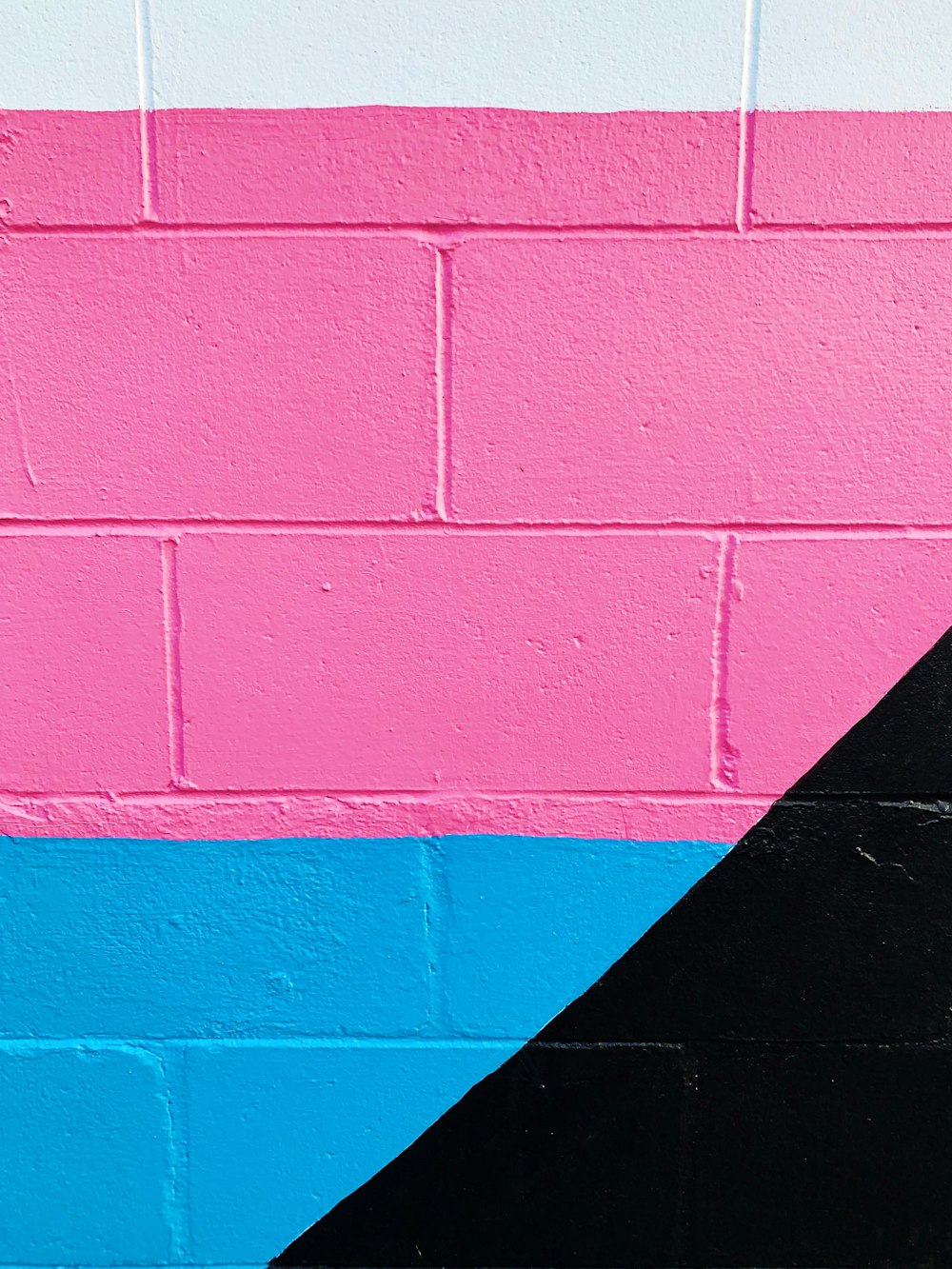 pink and blue painted wall