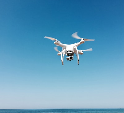 white quadcopter