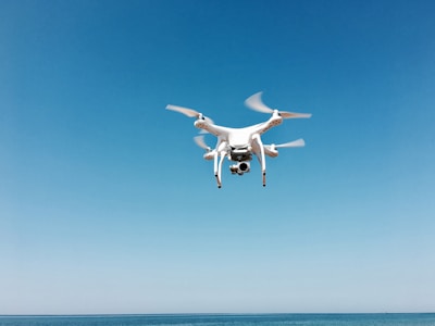 white quadcopter
