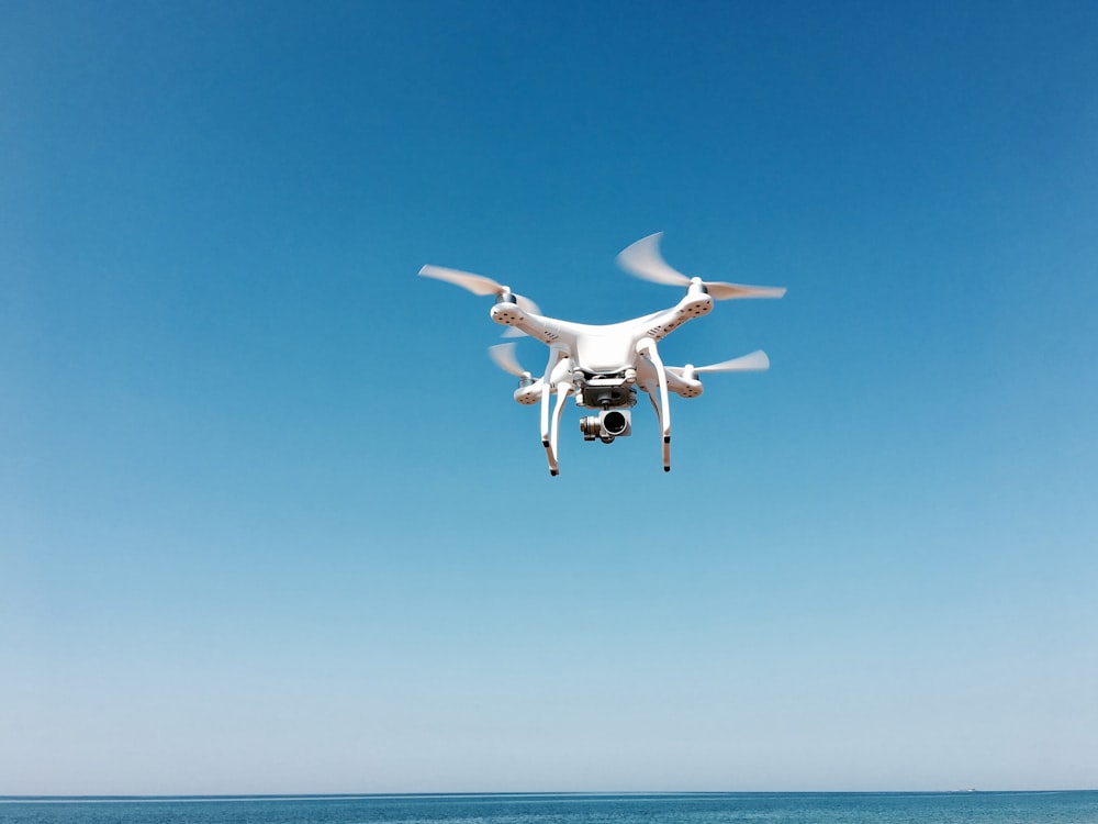 white quadcopter