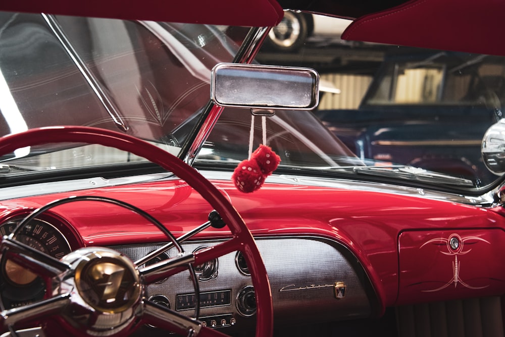 red vehicle interior