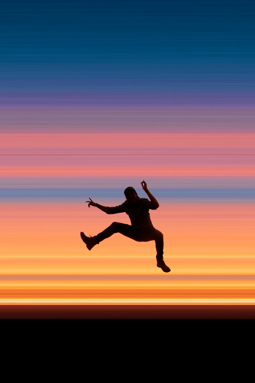 silhouette of jumper person
