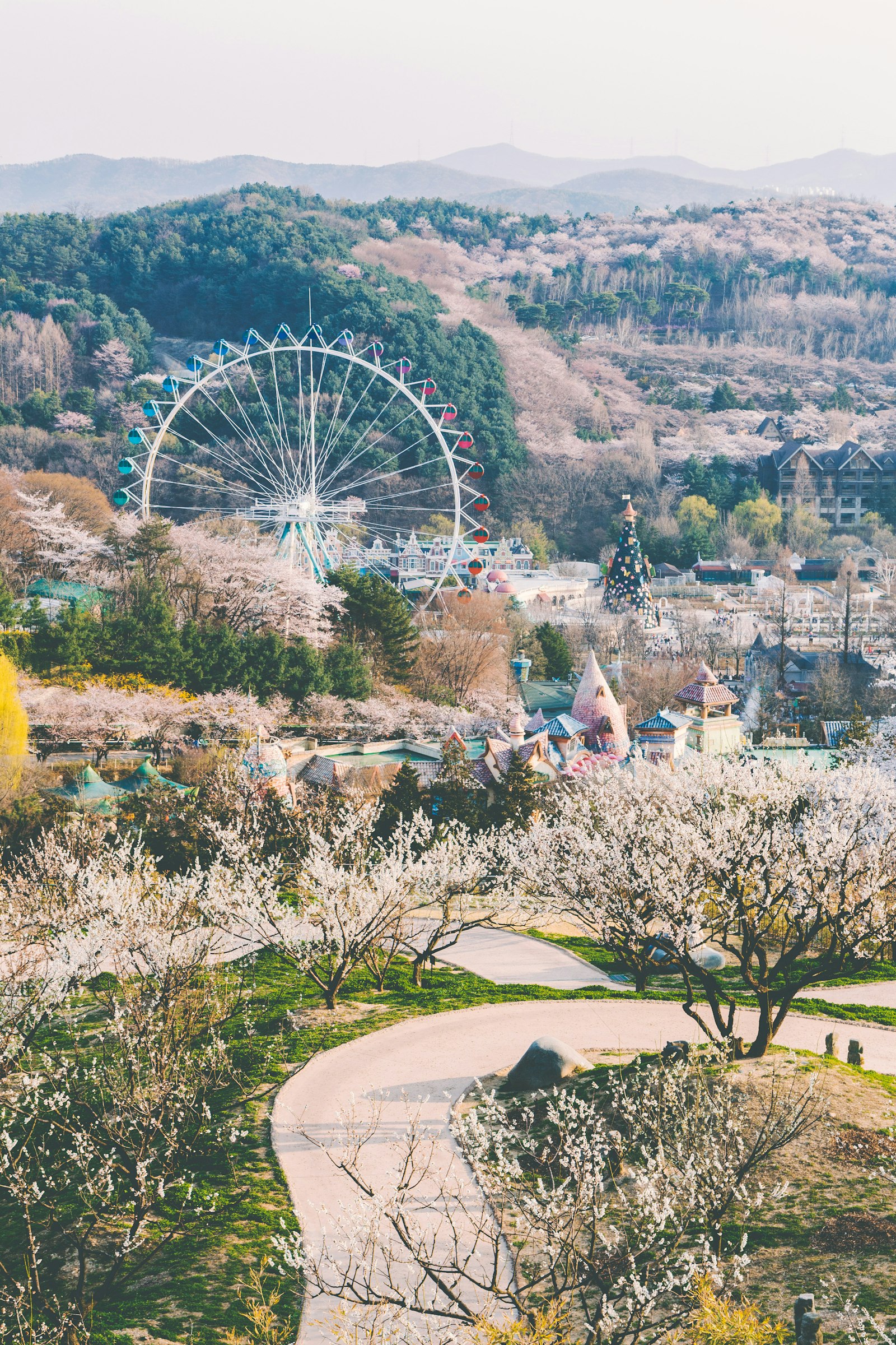 Canon EOS 650D (EOS Rebel T4i / EOS Kiss X6i) + Canon EF-S 17-55mm F2.8 IS USM sample photo. Ferris wheel near mountains photography