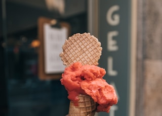 person holding ice cream