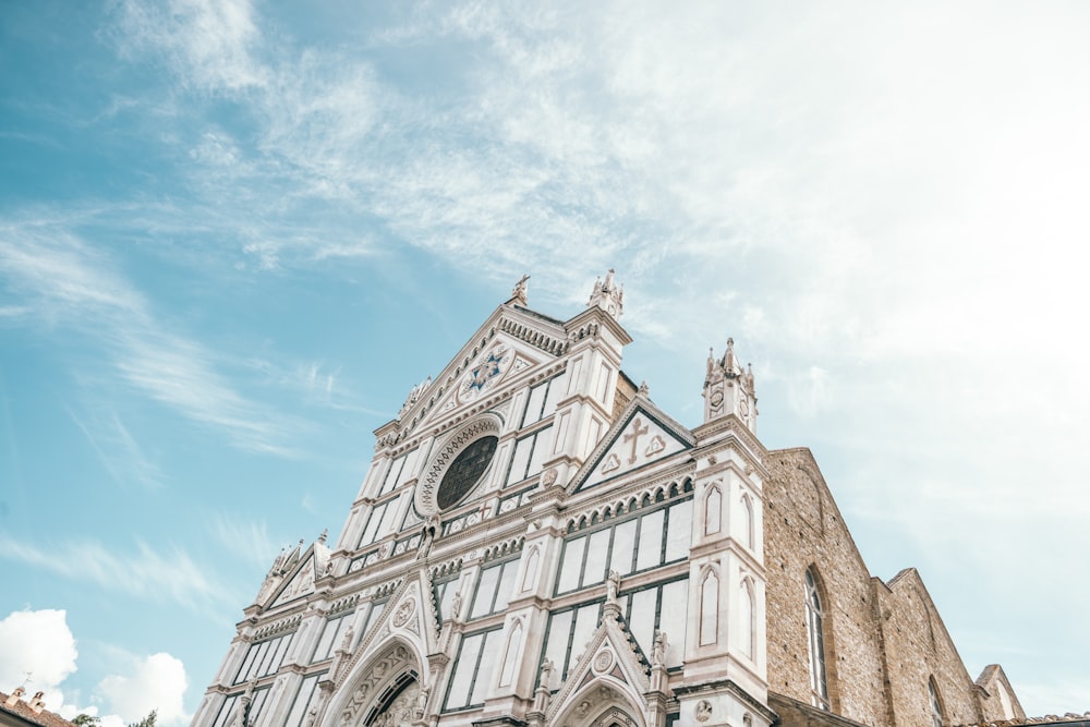 worm's eye view of gothic church