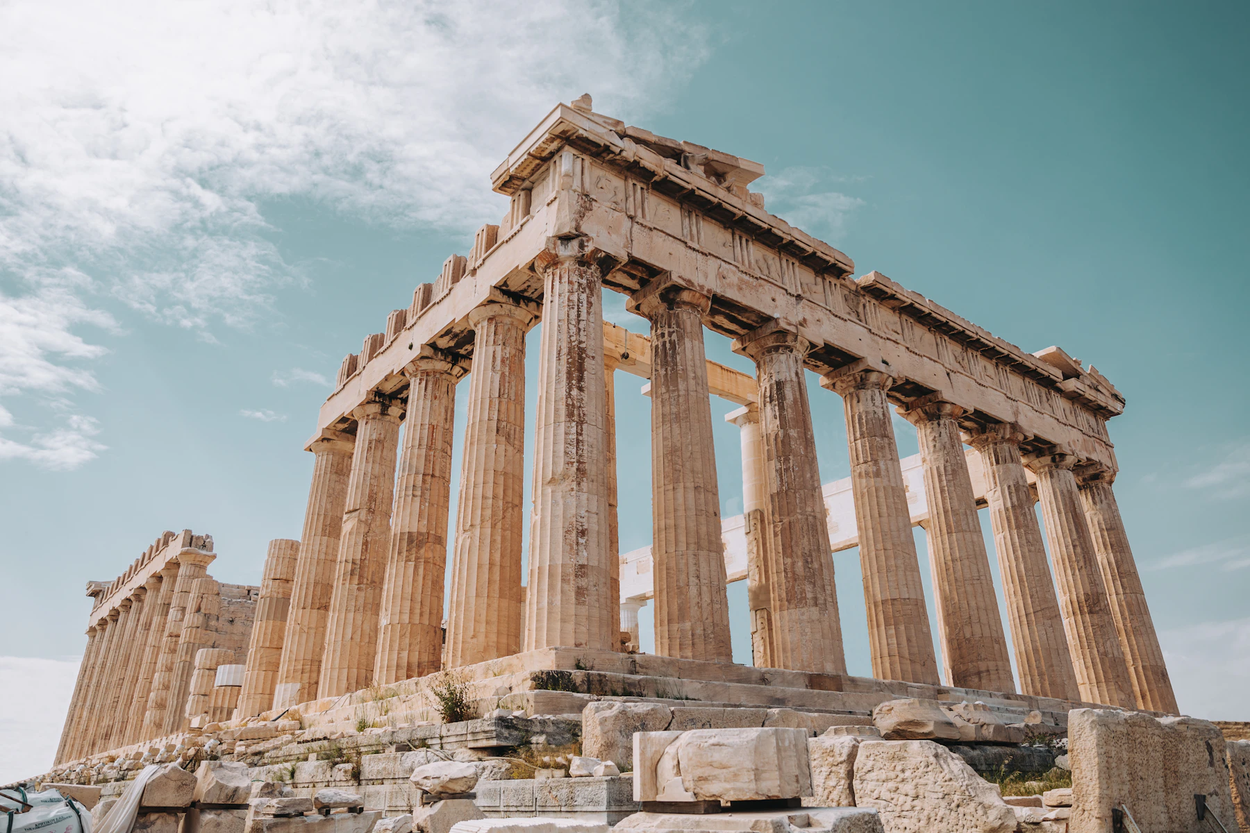 The Acropolis of Athens rising above the city at golden hour