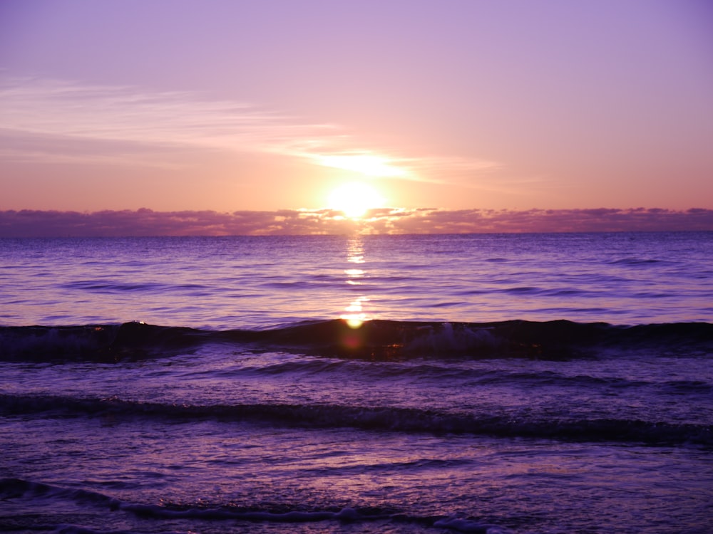 sea waves during golden hour