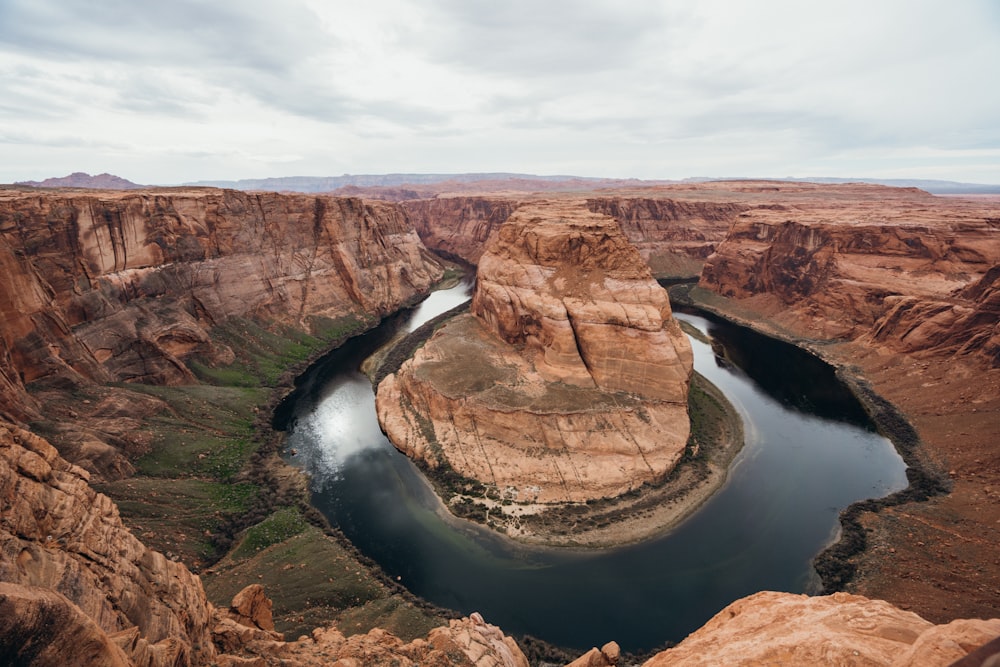 aerial photography of rock formations