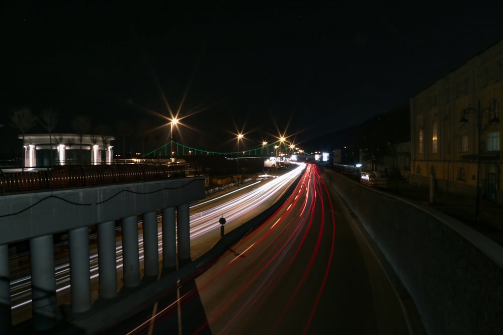 time-lapse photo of road