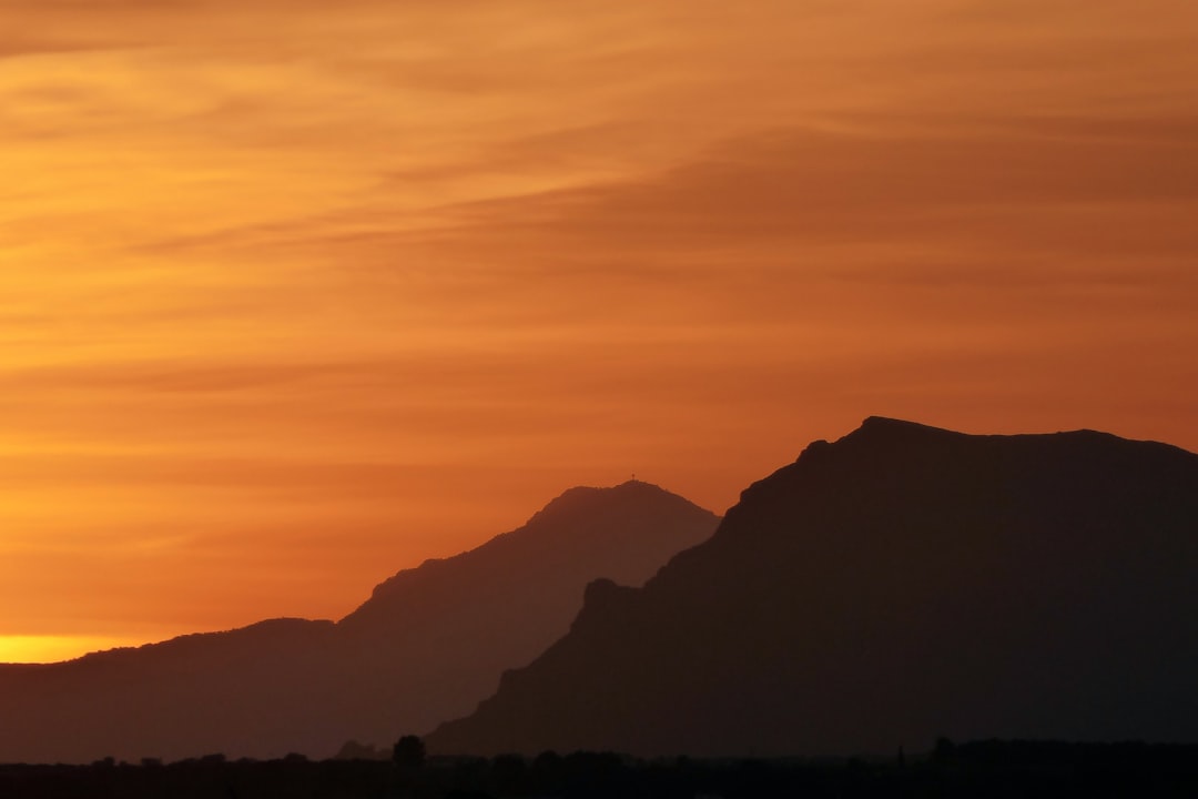 silhouette photography of mountains