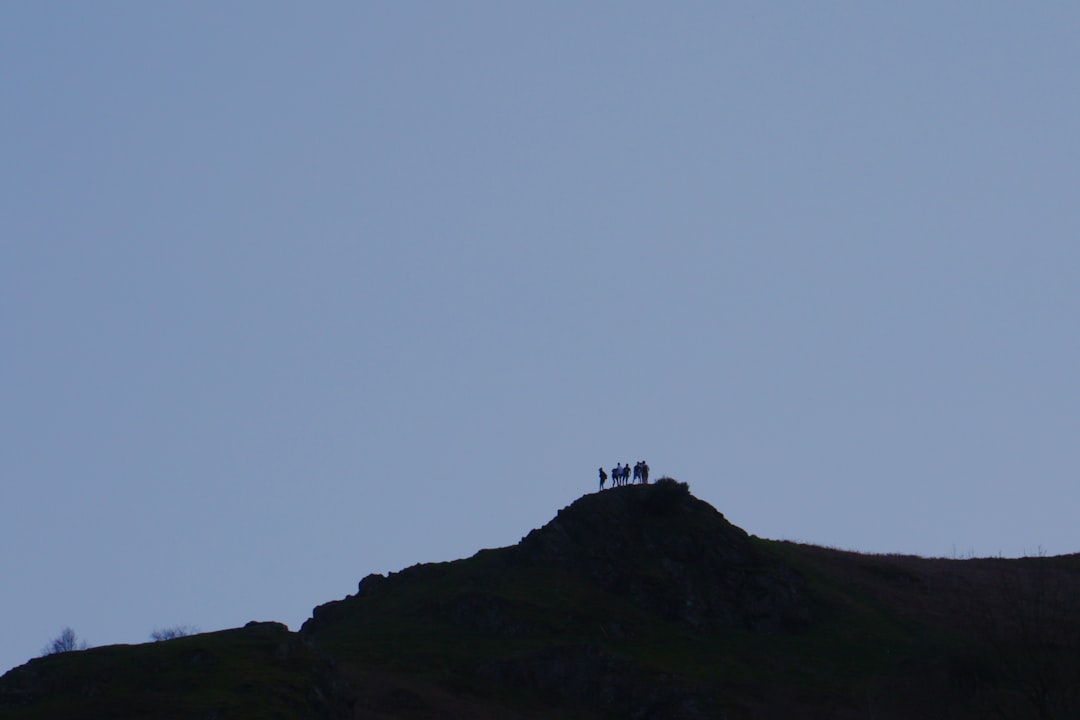 silhouette of mountain hill