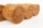 Several cylindrical wooden containers with a smooth, polished finish are aligned in a row. Each container features a circular, engraved logo on top, consisting of stylized geometric shapes. The wood grain is visible, giving a natural and earthy appearance.