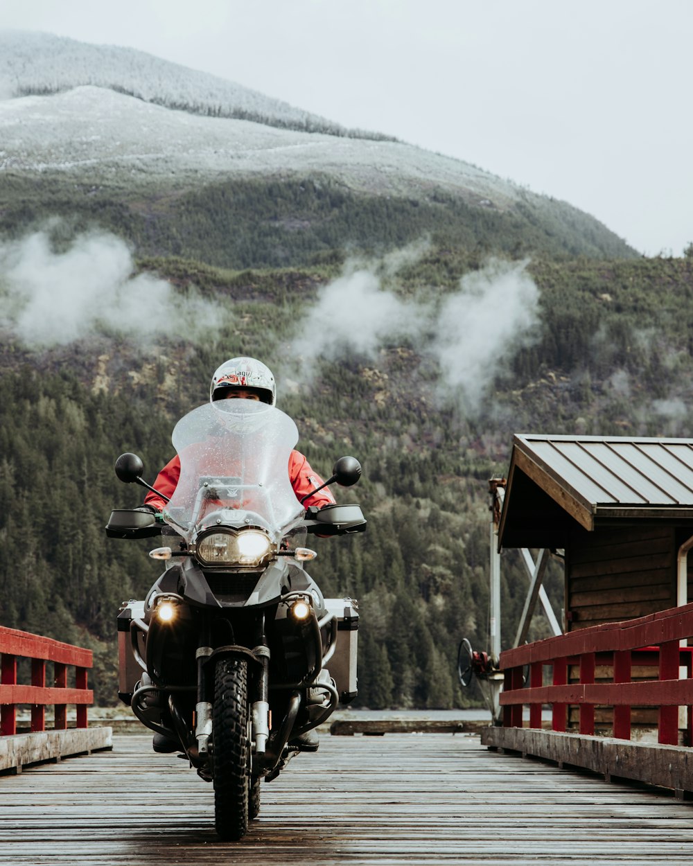 person riding on motorcycle