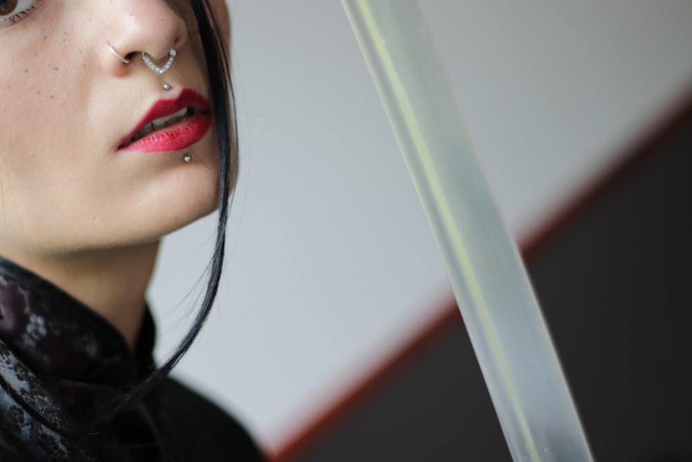 girl wearing black collared top