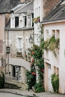 A picturesque street lined with charming old buildings.