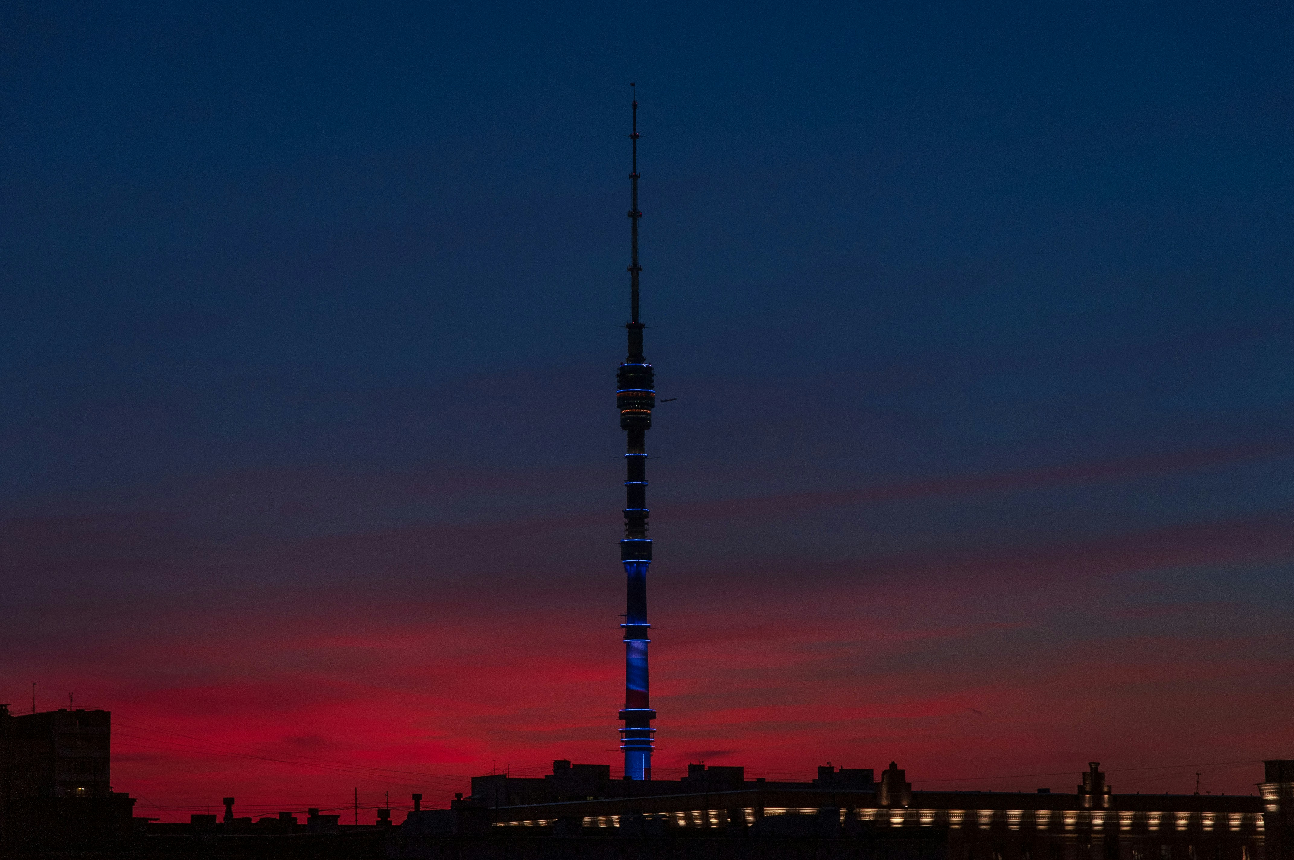 gray tower during nighttime