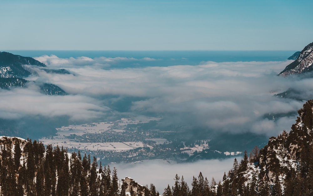 mountain cover with snow