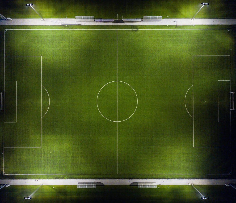 Vue aérienne d’un terrain de football