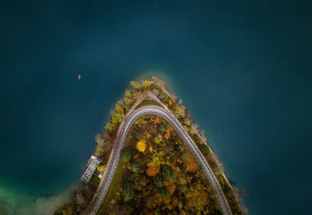 Photographie aérienne de l’île verte