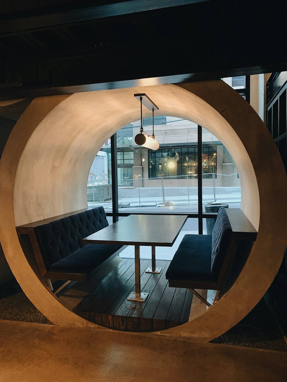 rectangular brown wooden table